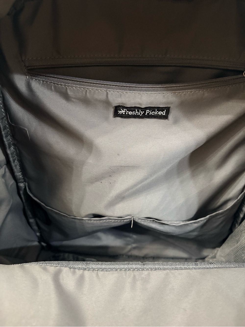 Freshly Picked Black Neoprene and Brown Vegan Leather Mom Travel Backpack - Picture 8 of 14